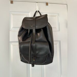 Madewell Leather Transport Backpack, True Black, NWOT